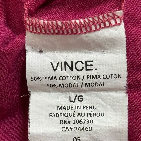 VINCE LONG SLEEVE T-SHIRT FUSCHIA. - Picture 6 of 7